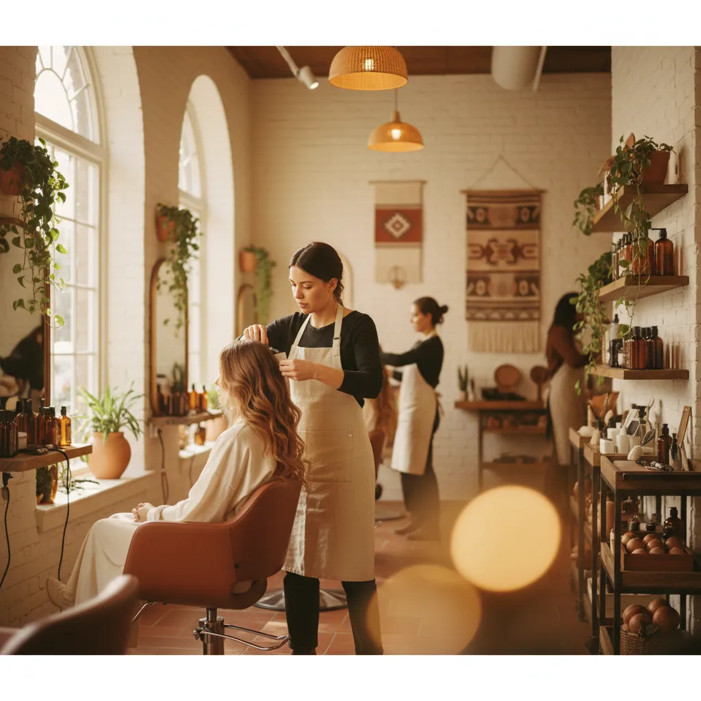 Stylist aan het werk in HaarAmbacht kapsalon